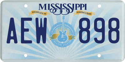 MS license plate AEW898