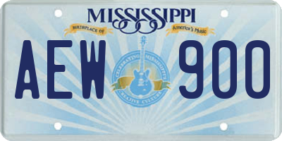 MS license plate AEW900