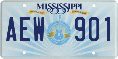MS license plate AEW901