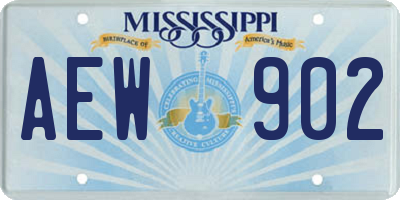 MS license plate AEW902