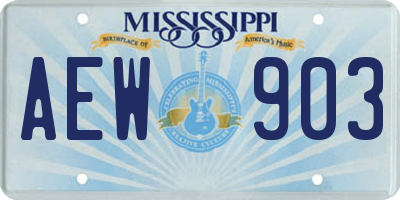 MS license plate AEW903