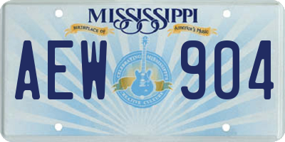MS license plate AEW904