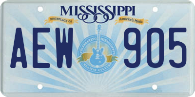 MS license plate AEW905