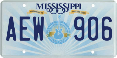 MS license plate AEW906