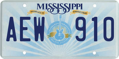 MS license plate AEW910