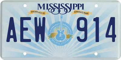 MS license plate AEW914