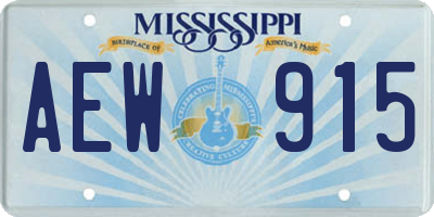 MS license plate AEW915