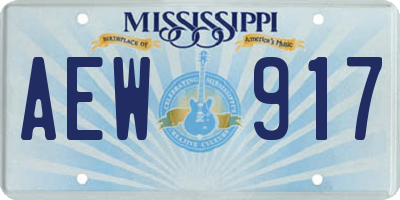 MS license plate AEW917