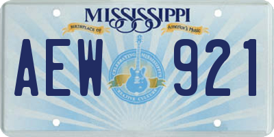 MS license plate AEW921