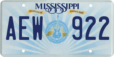 MS license plate AEW922