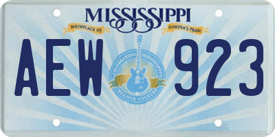 MS license plate AEW923