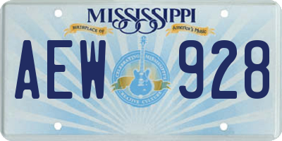 MS license plate AEW928