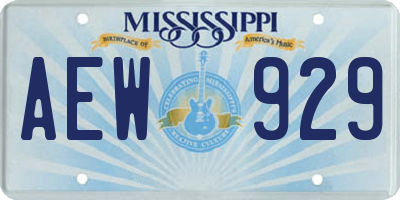 MS license plate AEW929