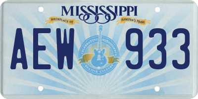 MS license plate AEW933