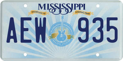 MS license plate AEW935
