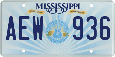 MS license plate AEW936