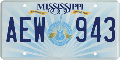 MS license plate AEW943