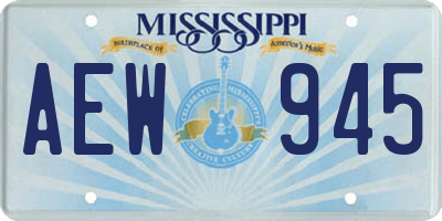 MS license plate AEW945