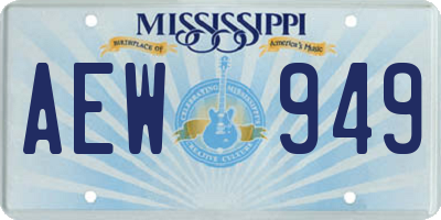 MS license plate AEW949
