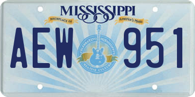 MS license plate AEW951