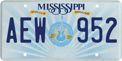 MS license plate AEW952