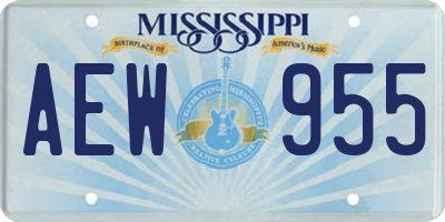 MS license plate AEW955