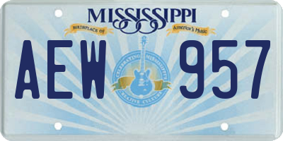MS license plate AEW957