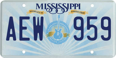 MS license plate AEW959
