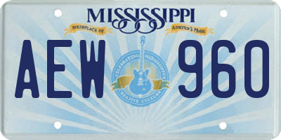 MS license plate AEW960
