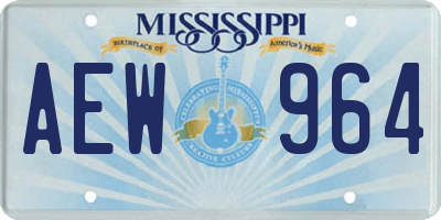 MS license plate AEW964