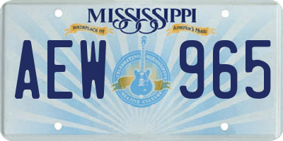 MS license plate AEW965