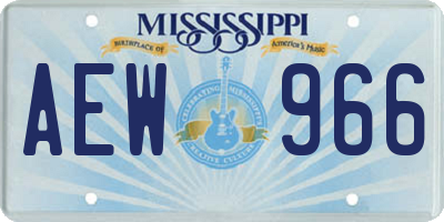 MS license plate AEW966