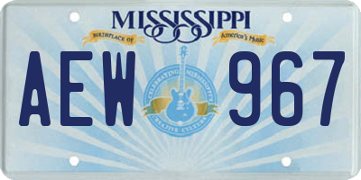 MS license plate AEW967