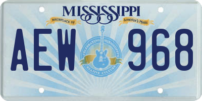 MS license plate AEW968