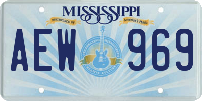 MS license plate AEW969