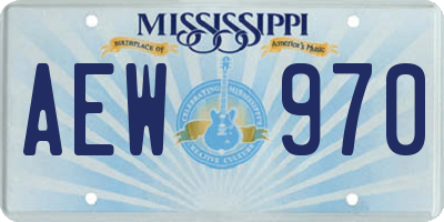 MS license plate AEW970
