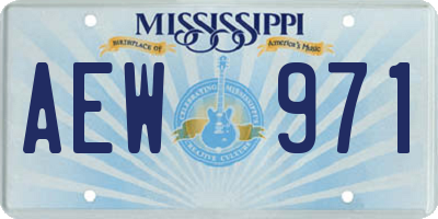 MS license plate AEW971