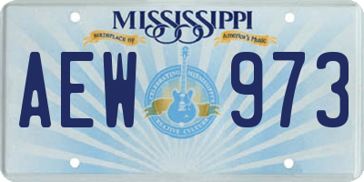 MS license plate AEW973