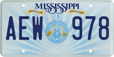 MS license plate AEW978