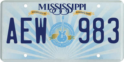 MS license plate AEW983