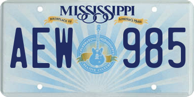 MS license plate AEW985