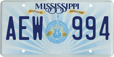 MS license plate AEW994