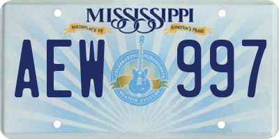 MS license plate AEW997