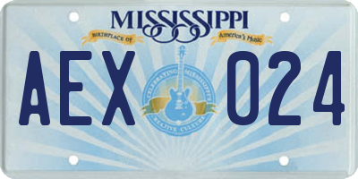 MS license plate AEX024