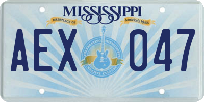 MS license plate AEX047