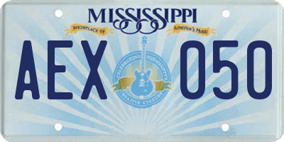 MS license plate AEX050