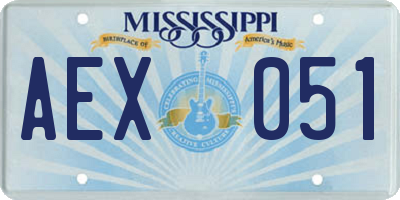 MS license plate AEX051