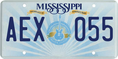 MS license plate AEX055