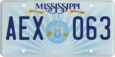 MS license plate AEX063
