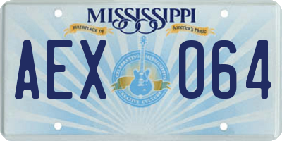 MS license plate AEX064